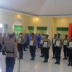 Upacara pemecatan 10 anggota Polri di Polres Bangkep. Foto: Istimewa