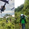 Tim PLN saat menuju lokasi kerusakan infrastruktur kelistrikan di wilaya Palolo, foto : Vito Tafwidh Raharso