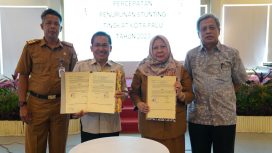 Wakil Wali Kota Palu Reny A Lamadjido menghadiri Pertemuan Pelaksanaan Penilaian Kinerja Percepatan Penurunan Stunting Kota Palu tahun 2023. Foto : Humas Pemkot Palu