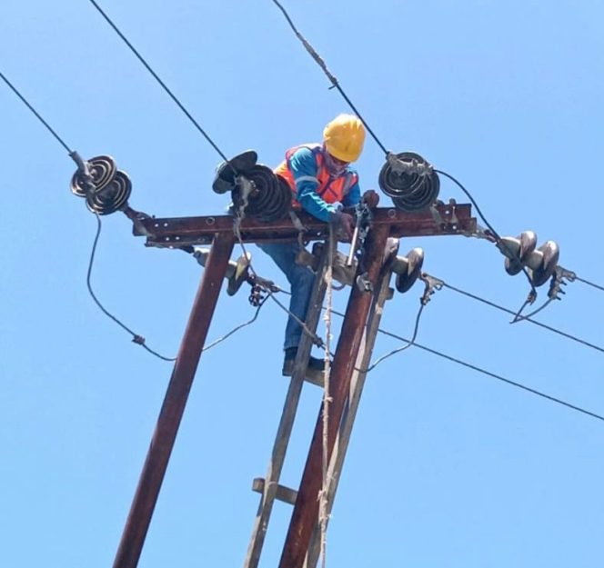 
 Tim PLN sedang memperbaiki insfrastruktur kelistrikan di Kecamatan Palolo, Kabupaten Sigi, Sulawesi Tengah. Foto: Vito Tafwidh Raharso