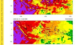 Seluruh wilayah di Indonesia pada hari ini Senin 10 April 2023 akan mengalami cuaca panas yang disebabkan indeks ultraviolet (UV) sinar matahari. Foto: BMKG