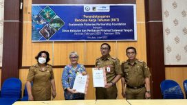 Dinas Kelautan dan Perikanan Provinsi Sulawesi Tengah dan Sustainable Fisheries Partnership Fondation (SFPF) meneken Memorandum of Understanding (MoU). Foto: Arif