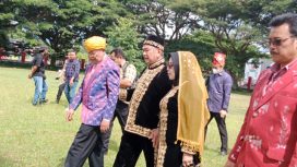 Wakil Bupati Parigi Moutong Badrun Nggai menghadiri upacara HUT Kabupaten Parimo ke 21. Foto: Diskominfo Parimo