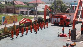 Personil Basarnas Palu gelar apel persiapan siaga SAR lebaran idul fitri. Foto: Basarnas Palu