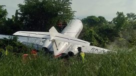Pesawat jenis PK-LRU 900 xp berpenumpang Warga Negara Asing (WNA) asal Cina tergelincir di Bandara Morowali, Sulawesi Tengah. Foto: istimewa