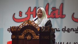 Wakil Wali Kota Palu Reny A Lamadjido saat menghadiri acara halal bi halal di Kelurahan Pengawu. Foto: Humas Pemkot Palu