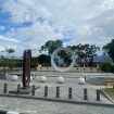 Logo Alfamidi akhirnya terpampang di taman nasional Kota Palu. Foto: istimewa