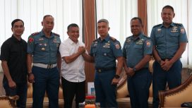 Wali Kota Palu Hadianto Rasyid Terima Kunjungan Danlanal Palu, Jumat (4/8/23). Foto: Dok. Pemkot Palu