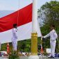 Detik-detik Peringatan Hari Ulang Tahun (HUT) ke-78 Republik Indonesia di Halaman Kantor Wali Kota Palu, Kamis, 17 Agustus 2023. Foto: Dok. Pemkot Palu