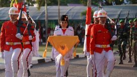 Suasana Penurunan Bendera Merah Putih di Kantor Wali Kota Palu, Kamis, 17 Agustus 2023. Foto: Istimewa
