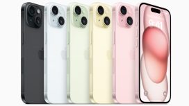 Phone 15 dan iPhone 15 Plus akan tersedia dalam lima warna baru yang menakjubkan: hitam, biru, hijau, kuning, dan merah muda. Foto: Dok. Apple