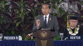 Presiden Jokowi menghadiri Sidang Terbuka Dies Natalis ke-60 IPB, Jumat, 15 September 2023, di Kampus IPB Dramaga, Bogor, Jawa Barat. Foto: Tangkapan Layar

