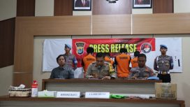 Polres Nunukan menggelar Press Release pengungkapan kasus Narkotika, di Aula Sebatik Polres Nunukan, Selasa (05/09/23). Foto: Polres Nunukan