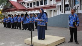 Wakil Wali Kota Palu, dr. Reny Lamadjido pimpin Apel Kesadaran Nasional di  Halaman Kantor Wali Kota Palu, Selasa, 17 Oktober 2023. Foto: Istimewa