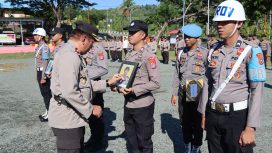 Tiga anggota polisi di Polres Buol diberhentikan secara tidak hormat, Senin, 13 November 2023. Foto: Istimewa