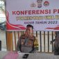 Polres Touna gelar konferensi pers kasus terjadi di Tojo Una-Una sepanjang tahun 2023, Jumat, 29 Desember 2023. Foto: JF/PP