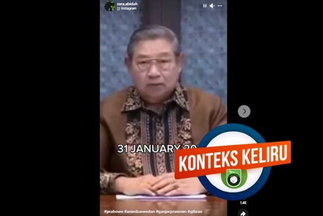 
 Cek Fakta: Hoaks Video SBY Menyatakan Dukungan kepada Pasangan Anies-Muhaimin di Pilpres 2024