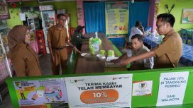 Tim Pemantauan Komunikasi Informasi Edukasi Pajak dan Retribusi Daerah Kota Palu kembali melakukan sosialisasi dan edukasi terkait penerapan pajak restoran sebesar 10%. Foto: Istimewa