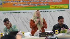 Wakil Wali Kota Palu, dr. Reny A. Lamadjido, secara resmi membuka Musyawarah Perencanaan Pembangunan (Musrenbang) tingkat Kecamatan Palu Selatan , Kamis, 15 Februari 2024. Foto: Istimewa