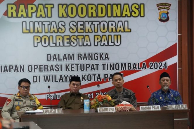 
 rapat koordinasi lintas sektoral yang diselenggarakan oleh Polresta Palu pada Kamis, 28 Maret 2024. Foto: Istimewa