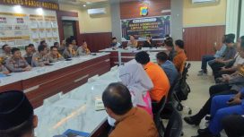 Polres Parigi Moutong bersama Pemerintah Daerah (Pemda) Parigi Moutong menggelar Rapat Koordinasi (Rakor) Lintas Sektoral Operasi Ketupat Tinombala 2024, Kamis 28 Maret 2024. Foto: Diskominfo Parimo