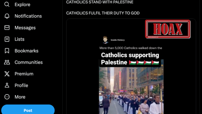 
 Hoaks, Parade 5.000 Umat Katolik di New York Memberikan Dukungan kepada Palestina