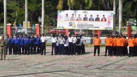 Upacara Peringatan Hari Ulang Tahun (HUT) ke-22 Kabupaten Parigi Moutong, Sulawesi Tengah, berlangsung di halaman Kantor Bupati Parigi Moutong, Senin, 22 April 2024. Foto: Pemkot Palu