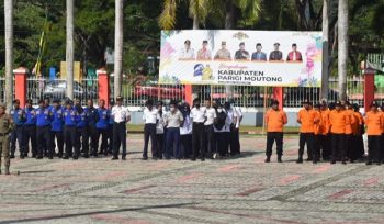 Upacara Peringatan Hari Ulang Tahun (HUT) ke-22 Kabupaten Parigi Moutong, Sulawesi Tengah, berlangsung di halaman Kantor Bupati Parigi Moutong, Senin, 22 April 2024. Foto: Pemkot Palu