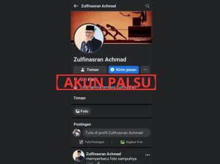 Akun Facebook Palsu Mengatasnamakan Zulfinasran Achmad, Sekda Parigi Moutong. Foto: Dok. PaluPoso