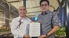 Sekretaris DPD Golkar Sulteng Amran Bakir Nai (kiri) dan Erwin Burase, bakal calon Bupati Parigi Moutong 2024-2029. Foto: Istimewa