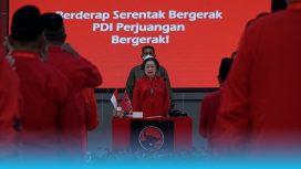 Ketua Umum PDIP Megawati Soekarnoputri saat memberikan arahan kepada seluruh kadernya dalam penutupan Rakernas III PDI Perjuangan di Lenteng Agung, Jakarta Selatan, DKI Jakarta, Kamis (8/6/2023). Foto: Dok. PDIP