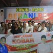 Relawan BERANI dukung Erwin-Sahid kembali mendaklarasikan dukungannya kepada Erwin-Sahid. Kali ini dihadiri Relawan BERANI Semeton, Komando Barisan Anwar-Reny (KOBAR), Perempuan BERANI, AR SQOUAD, dan BERANI BERIMAN, di Kecamatan Mepanga, Minggu, 23 Maret 2025. Foto: Istimewa 