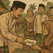 Ilustrasi Tradisi zakat warga: berbagi berkah di tengah kehangatan desa, mempererat silaturahmi dan kepedulian antar sesama. Foto: Al
