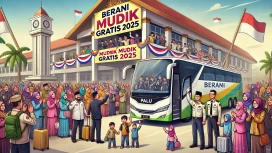 Ilustrasi suasana keberangkatan program Berani Mudik Gratis 2025 di Sulawesi Tengah. Foto: AI