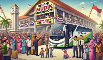 Ilustrasi suasana keberangkatan program Berani Mudik Gratis 2025 di Sulawesi Tengah. Foto: AI