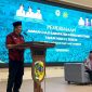 Wakil Bupati Parigi Moutong, Abdul Sahid, menyampaikan sambutan dalam acara penyambutan jamaah haji 2025 di Auditorium Kantor Bupati. Foto: Diskominfo Parimo