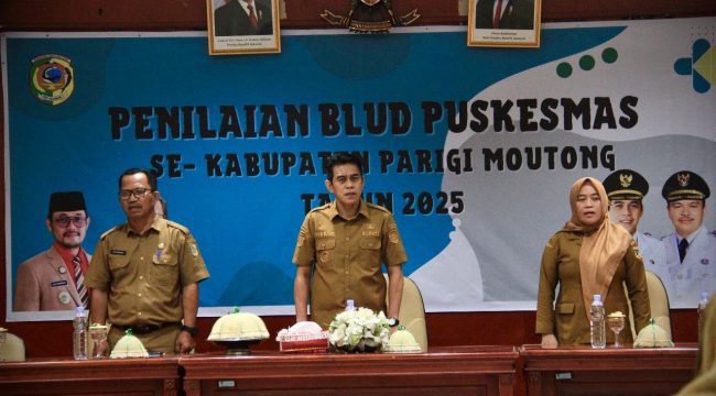 Bupati Parigi Moutong saat membuka kegiatan Pra Penilaian BLUD Puskesmas se-kabupaten, Senin, 4 Agustus 2025. Foto: Diskominfo Parimo 