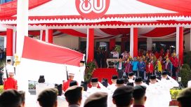 Suasana upacara HUT ke-80 RI di Sulawesi Tengah. Foto: Tim Media Gubernur Sulteng