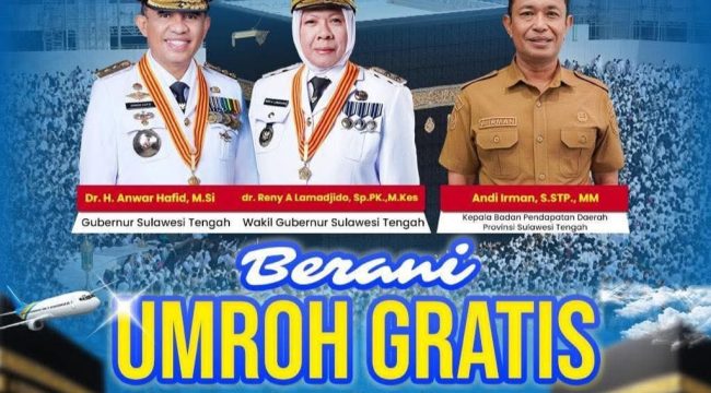 Pemprov Sulteng Luncurkan Berani Umroh Gratis 2026. Foto: Bapenda Sulteng