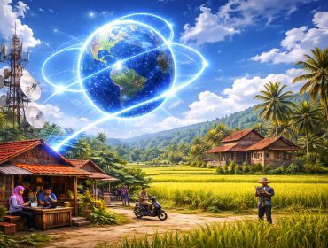 Ilustrasi perluasan akses internet di wilayah pedesaan untuk mendukung konektivitas digital masyarakat di Kabupaten Parigi Moutong. Foto: Ilustrasi/AI