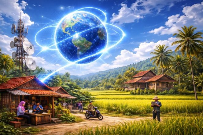 
 Ilustrasi perluasan akses internet di wilayah pedesaan untuk mendukung konektivitas digital masyarakat di Kabupaten Parigi Moutong. Foto: Ilustrasi/AI