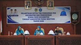 Pelantikan Ketua TP-PKK dan pengukuhan Bunda PAUD kecamatan se-Kabupaten Parigi Moutong berlangsung di Aula Kantor Bupati Parigi Moutong, Sabtu (11/4/2026). Foto: Dok. Pemda Parigi Moutong