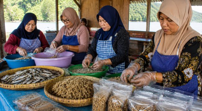 Ilustrasi Kelompok Perempuan Pesisir Dilatih Mengolah Hasil Perikanan. Foto: PPID/AI