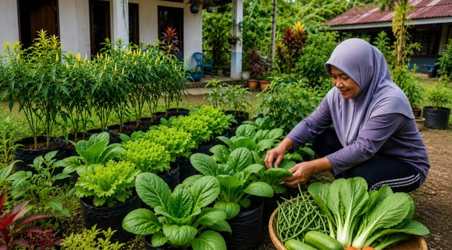 Pekarangan Rumah Jadi Sumber Pangan, Parigi Moutong Dorong Ekonomi Keluarga. Foto: PPID/AI