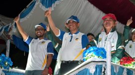 Gubernur Sulawesi Tengah Anwar Hafid bersama jajaran saat pembukaan POPDA XXIV Sulteng 2026 di Kabupaten Buol. Foto: Pemprov Sulteng