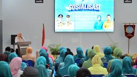 Wakil Gubernur Sulawesi Tengah, dr. Reny A. Lamadjido, Sp.PK., M.Kes., memberikan sambutan saat membuka Sosialisasi Pencegahan Perkawinan Usia Anak, Pentingnya Akta Kelahiran bagi Anak untuk Mencegah Stunting, dan Gerakan Keluarga Taat Pajak di Aula Badan Pendapatan Daerah (Bapenda) Provinsi Sulawesi Tengah, Palu, Rabu (5/8/2026). Foto: Dok. Pemprov Sulteng