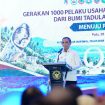 Gubernur Sulawesi Tengah Anwar Hafid menyampaikan sambutan pada Deklarasi Gerakan 1.000 Pelaku Usaha Ekspor Menuju Pasar Global di Palu, Senin (28/9/2026). Foto: Pemprov Sulteng