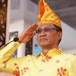Menteri Hukum Supratman Andi Agtas memberi hormat saat upacara HUT ke-48 Kota Palu