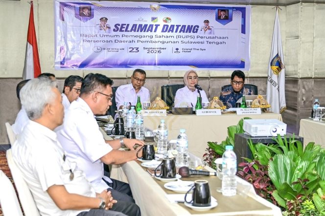
 Suasana Rapat Umum Pemegang Saham (RUPS) Perseroda Pembangunan Sulawesi Tengah di Grand The Sya Hotel, Rabu (23/9/2026). Foto: Pemprov Sulteng