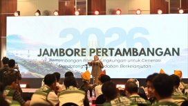 Wakil Gubernur Sulawesi Tengah Reny A. Lamadjido menyampaikan sambutan dalam Jambore Pertambangan Sulawesi Tengah 2026 di Palu. Foto: Pemprov Sulteng